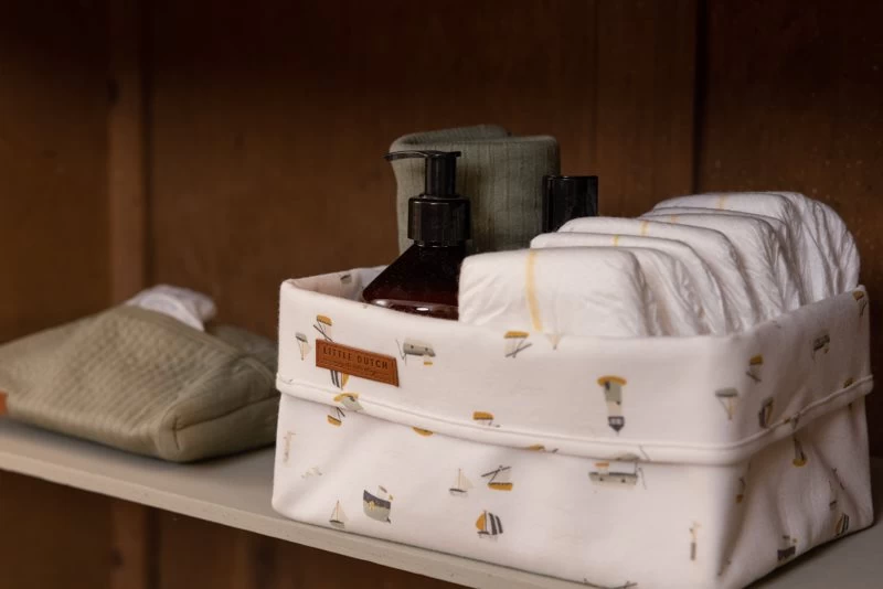 Little Dutch Storage Basket Large Sailors Bay White 4 Little Dutch Storage Basket Large Sailors Bay White - Image 2