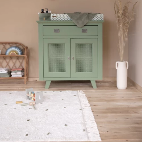 Little Dutch Rug Dot - Pure Natural/Olive - 170x120cm 4 Little Dutch Rug Dot - Pure Natural/Olive - 170x120cm - Image 2