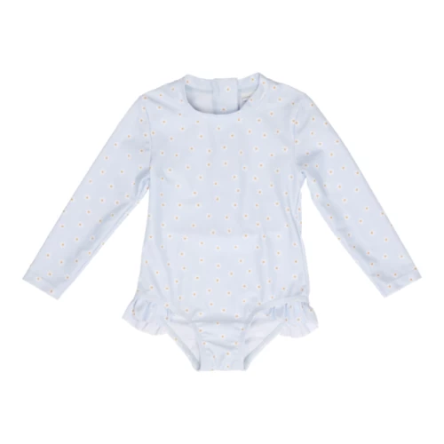 Little Dutch Bathsuit Long Sleeves Ruffles Daisies Blue 3 Little Dutch Bathsuit Long Sleeves Ruffles Daisies Blue