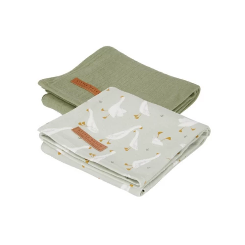 Little Dutch Muslin Cloths 70 X 70 Little Goose (set Of Two) 3 Little Dutch Muslin Cloths 70 X 70 Little Goose (set Of Two)