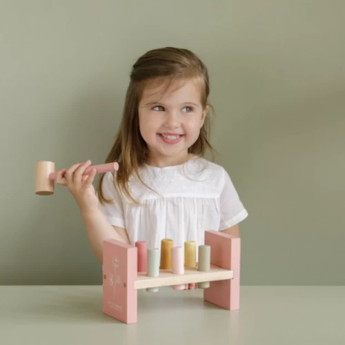 Little Dutch Pounding Bench Wild Flowers Pink 4 Little Dutch Pounding Bench Wild Flowers Pink - Image 2