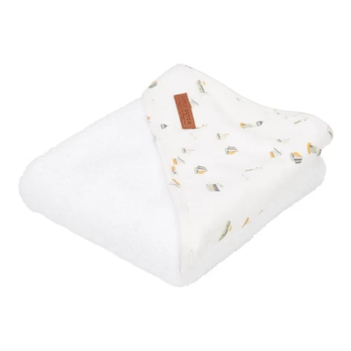 Little Dutch Hooded Towel Sailors Bay White 100x100 4 Little Dutch Hooded Towel Sailors Bay White 100x100 - Image 2
