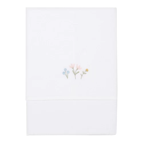 Little Dutch Cot Sheet Embroided Flowers & Butterflies 3 Little Dutch Cot Sheet Embroided Flowers & Butterflies