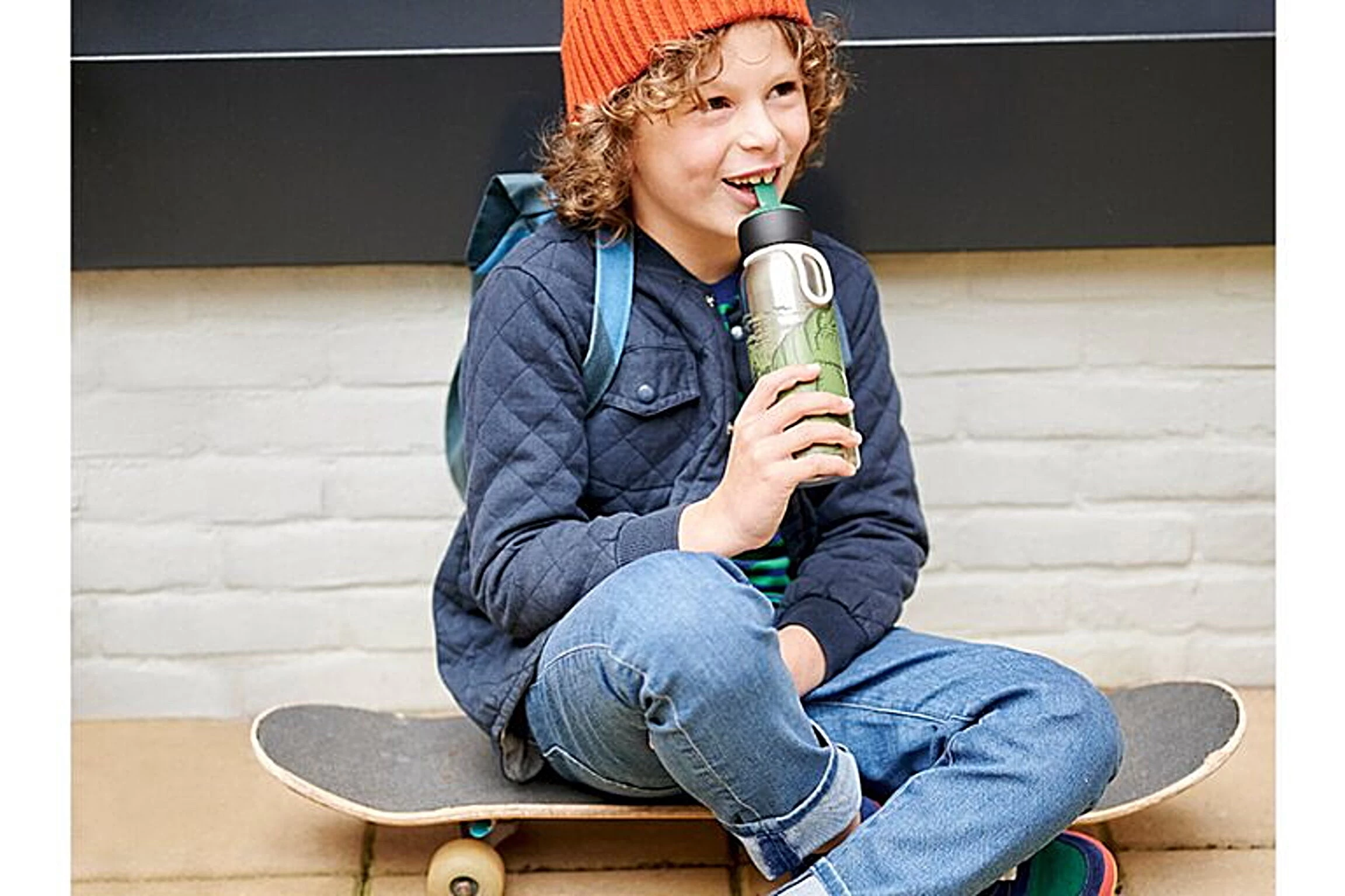 Little Dutch Insulated Bottle Flip-up Campus 350 Ml - Sailors Bay 5 Little Dutch Insulated Bottle Flip-up Campus 350 Ml - Sailors Bay - Image 3