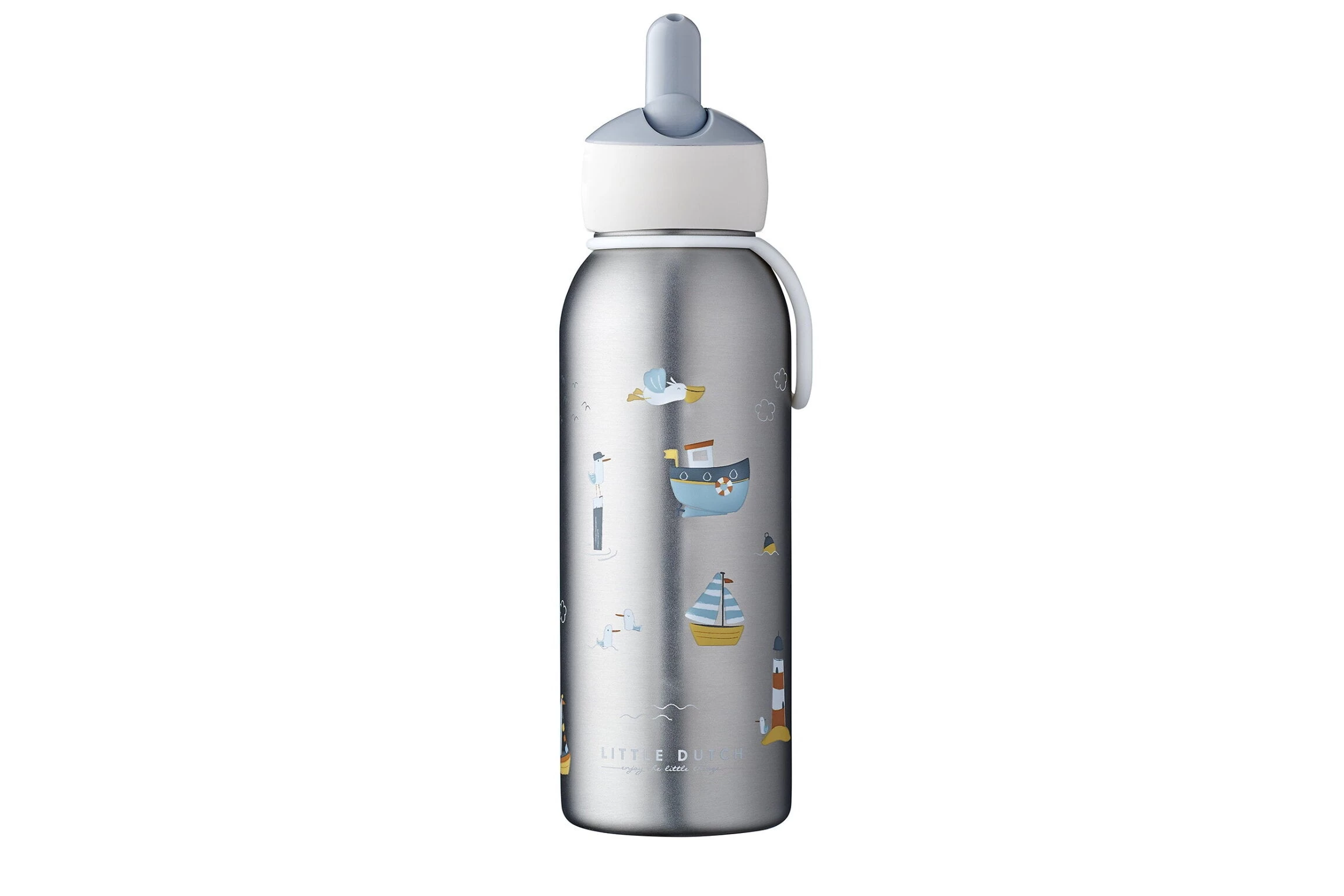 Little Dutch Insulated Bottle Flip-up Campus 350 Ml - Sailors Bay 4 Little Dutch Insulated Bottle Flip-up Campus 350 Ml - Sailors Bay - Image 2